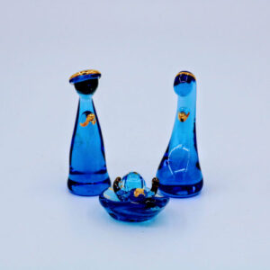 Presepe vetro blu 4 pz - cm 6