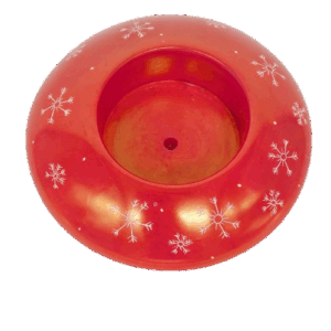 Portacandela Snowflakes rosso cm8