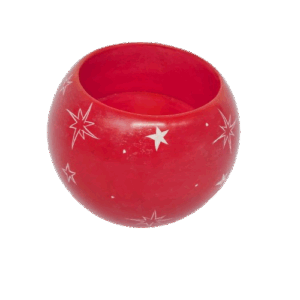 Portacandela Ball  Stars rosso cm6