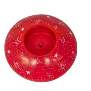 Portacandela Disc Stars rosso cm10