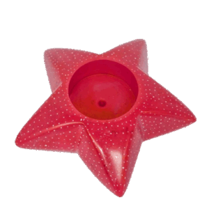 Portacandela Stella rosso cm10