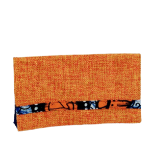 Portatabacco arancio blu chiusura bottone