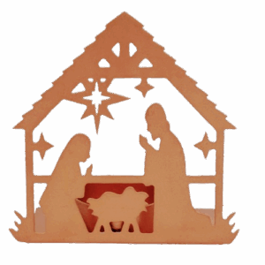 Presepe capanna rame con portalumini