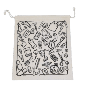 Sacca viaggio cm40x35 cot. naturale - stampa nera